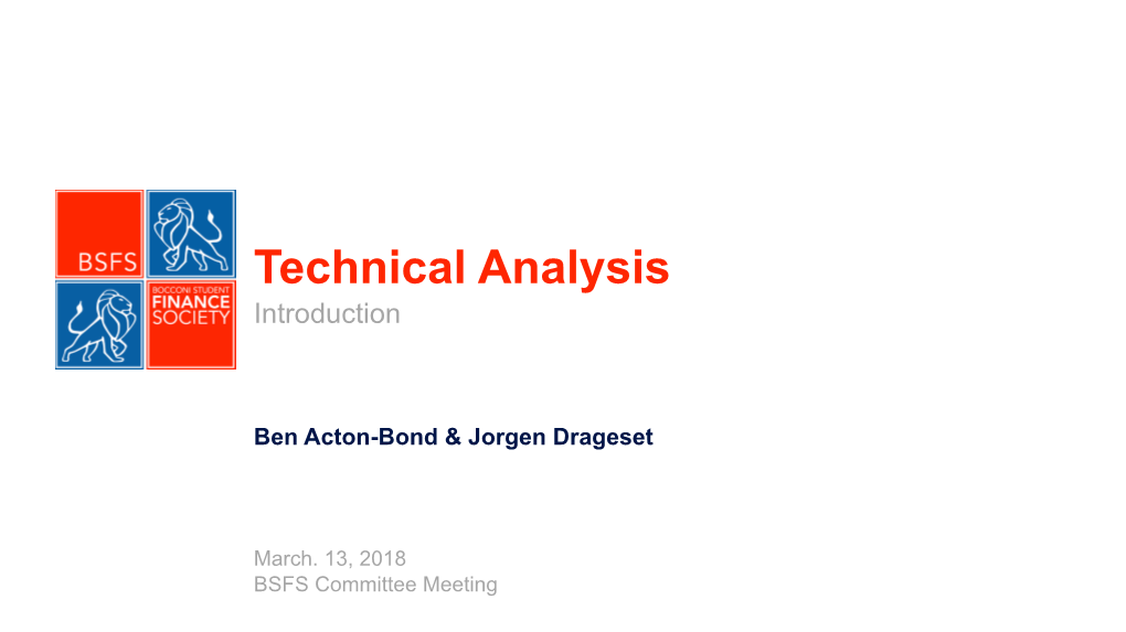 Technical Analysis Introduction