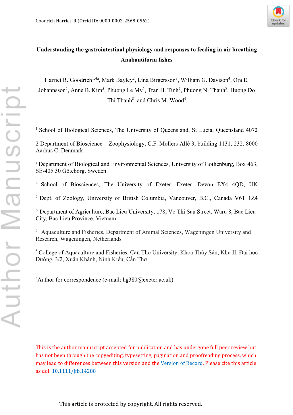 Understanding the Gastrointestinal Physiology and Responses to Feeding in Air Breathing Anabantiform Fishes