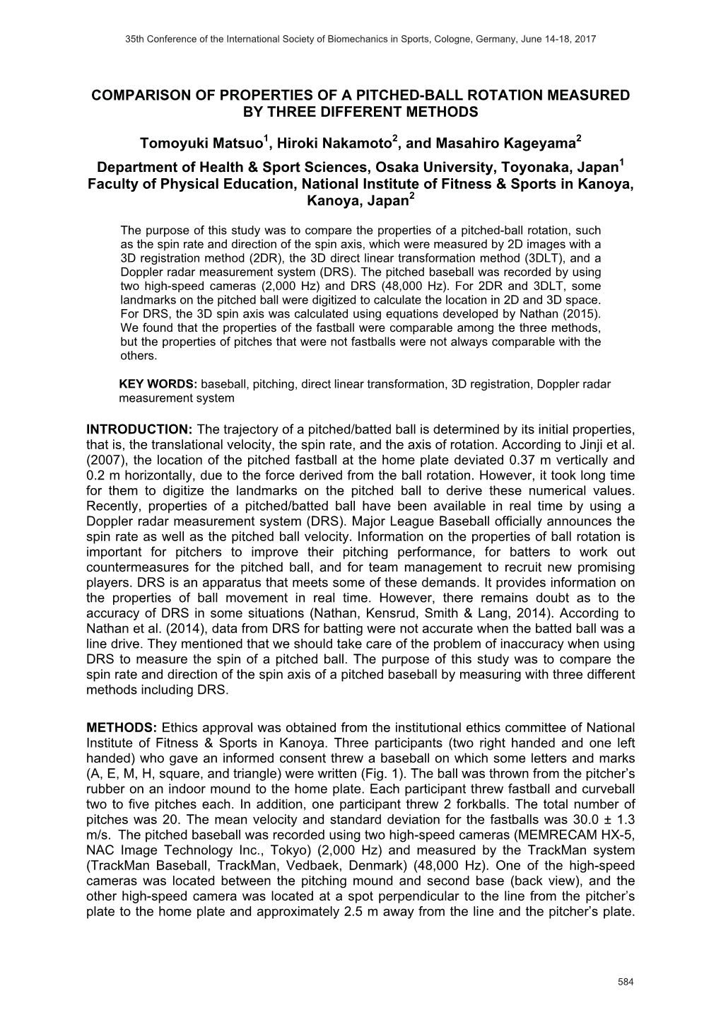 Comparison of Properties of a Pitched-Ball Rotation Measured by Three Different Methods