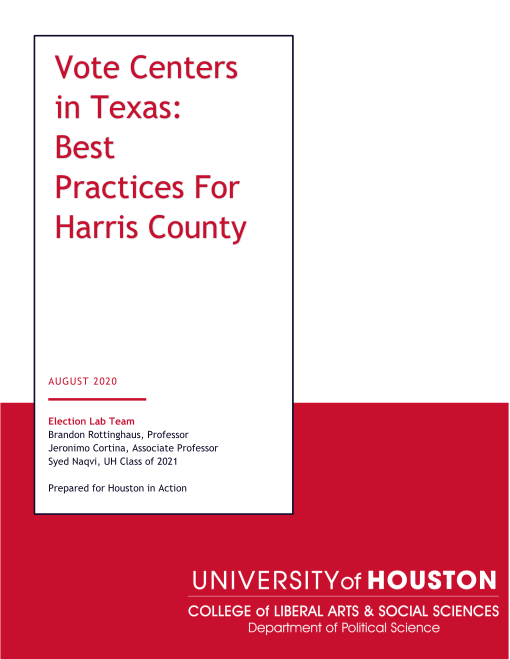 Vote Centers in Texas: Best Practices for Harris County