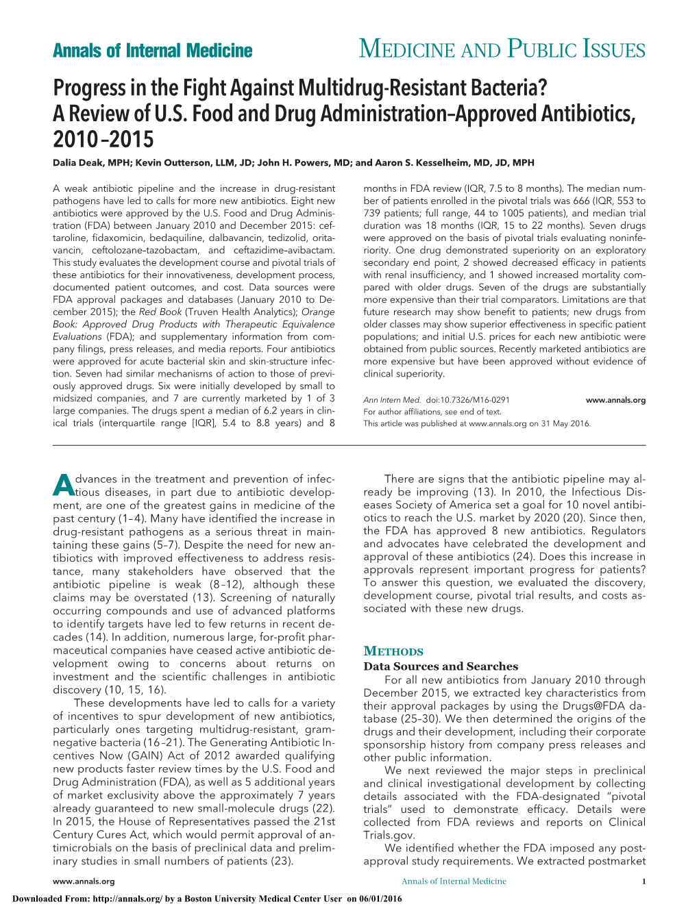 A Review of US Food and Drug Administration–Approved Antibiotics