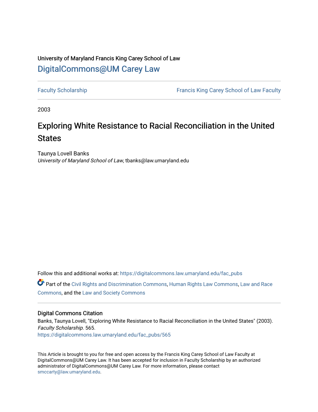 Exploring White Resistance to Racial Reconciliation in the United States