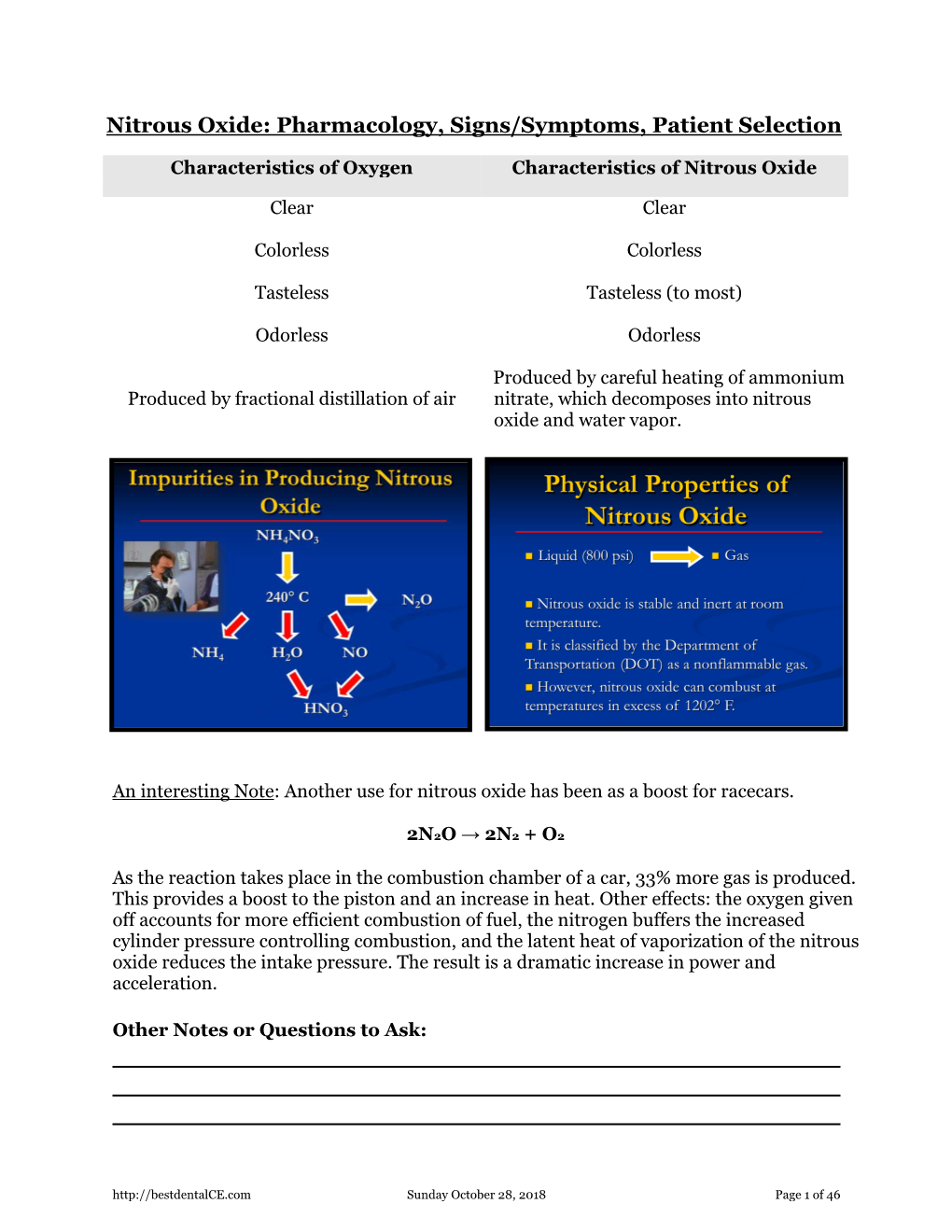 Nitrous Oxide: Pharmacology, Signs/Symptoms, Patient Selection