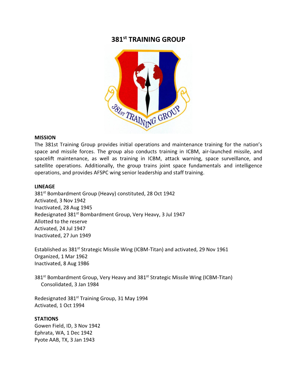 3510Th TOW TARGET SQUADRON