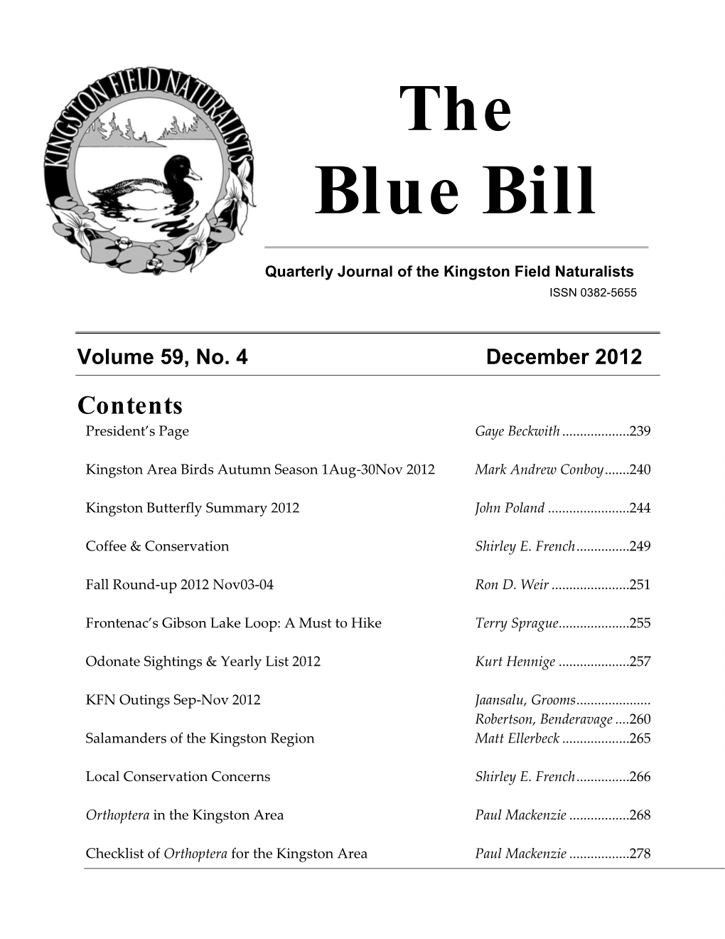 The Blue Bill 2012 Number 4 December