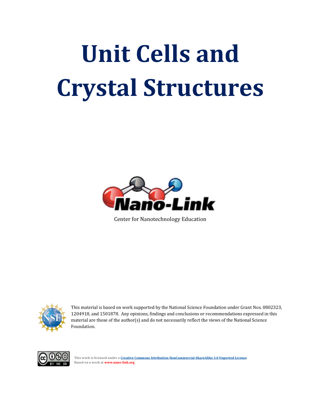 Unit Cells and Crystal Structures