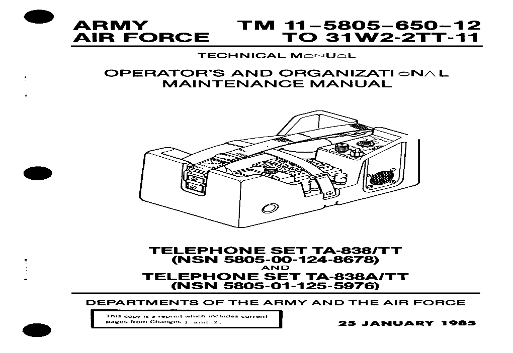 Tm 11-5805-650-12 to 31W2-2Tt-11 C2