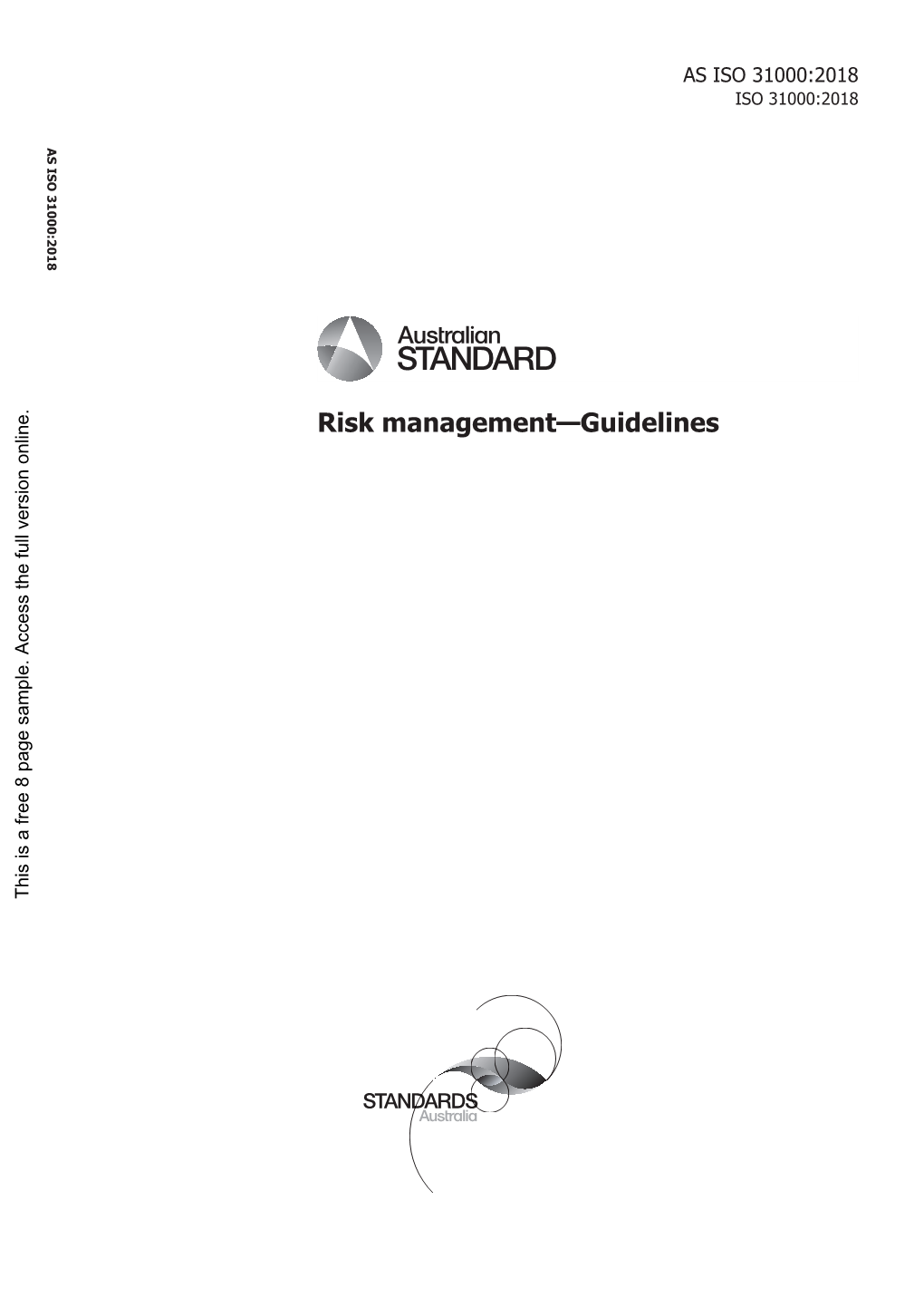 AS ISO 31000:2018 Risk Management: Guidelines