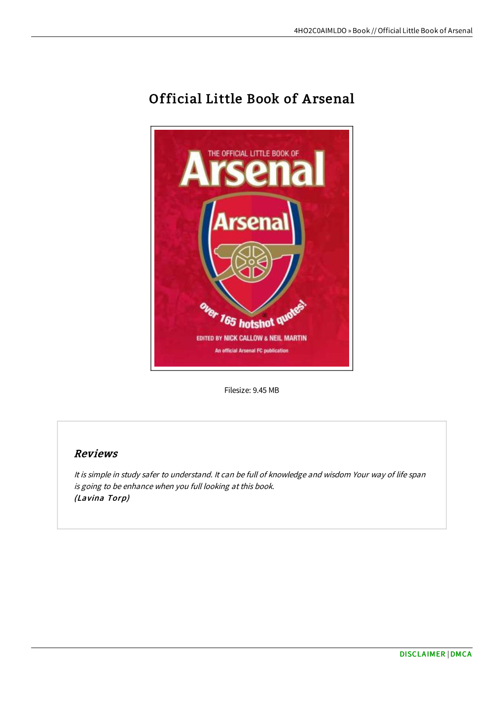 Read Ebook ~ Official Little Book of Arsenal » 4KIU0ZFYDCFQ