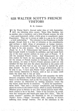 Sir Walter Scott's French Visitors