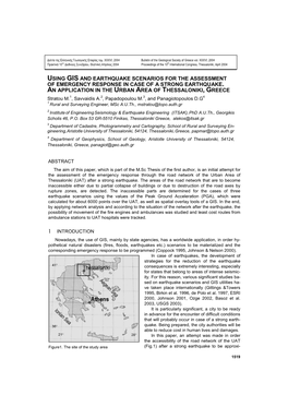 Using Gis and Earthquake Scenarios for the Assessment of Emergency Response in Case of a Strong Earthquake. an Application in Th
