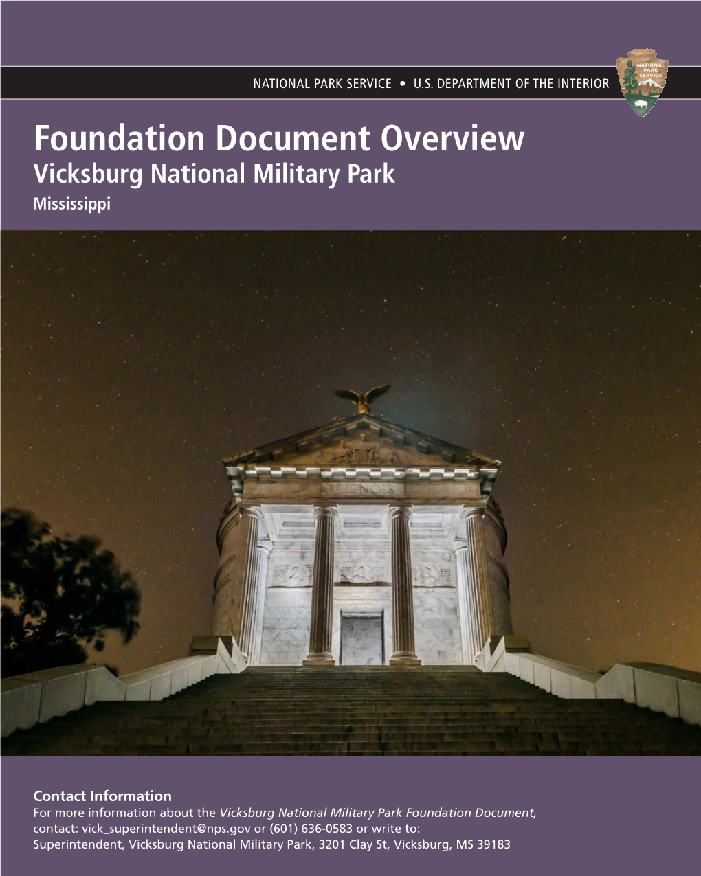 Foundation Document Overview Vicksburg National Military Park Mississippi