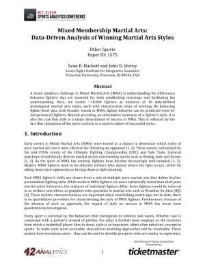 Data-Driven Analysis of Winning Martial Arts Styles