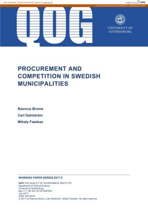 Procurement and Competition in Swedish Municipalities