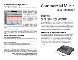 Commercial Music Overview of the Recording Studio