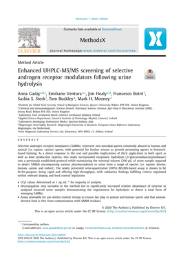 Enhanced UHPLC-MS/MS Screening of Selective Androgen Receptor Modulators Following Urine Hydrolysis