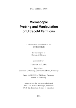 Microscopic Probing and Manupulation of Ultracold Fermions