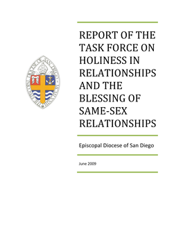 Report of the Task Force on Holiness in Relationships and the Blessing of Same-Sex Relationships