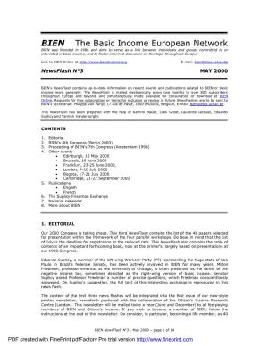 BIEN the Basic Income European Network