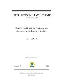 China's Maritime Law Enforcement Activities in the South China