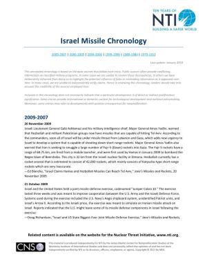 Israel Missile Chronology