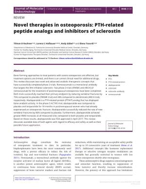 Novel Therapies in Osteoporosis: PTH-Related Peptide Analogs and Inhibitors of Sclerostin