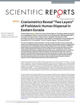Of Prehistoric Human Dispersal in Eastern Eurasia