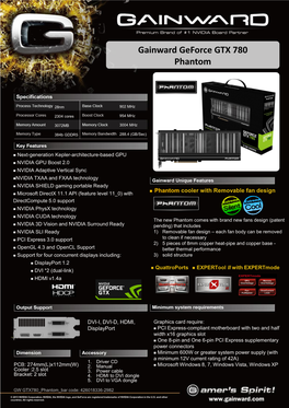 Gainward Geforce GTX 780 Phantom