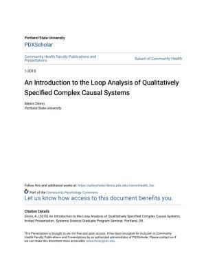 An Introduction to the Loop Analysis of Qualitatively Specified Complex Causal Systems