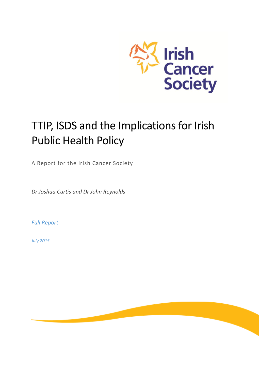 TTIP, ISDS and the Implications for Irish Public Health Policy