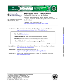 Eosinophil Survival and Activation Sulfonylureas Inhibit Cytokine