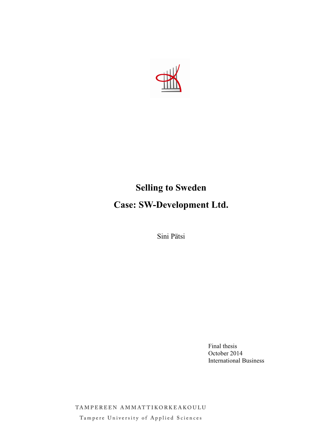 Selling to Sweden Case: SW-Development Ltd