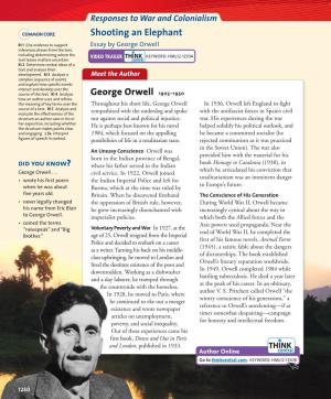 Shooting an Elephant George Orwell 1903–1950