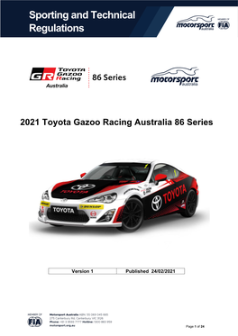 2021 Toyota Gazoo Racing Australia 86 Series