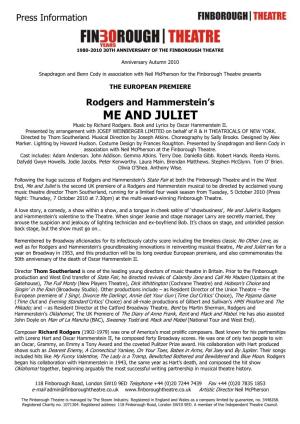Rodgers and Hammerstein's ME and JULIET