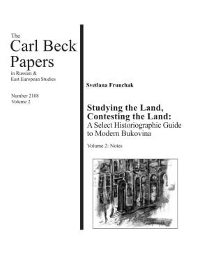 Carl Beck Papers in Russian & East European Studies Svetlana Frunchak
