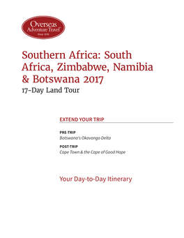 South Africa, Zimbabwe, Namibia & Botswana 2017