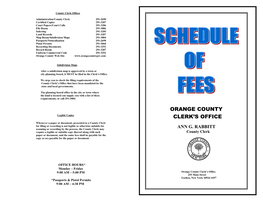 Schedule of Fees (PDF)