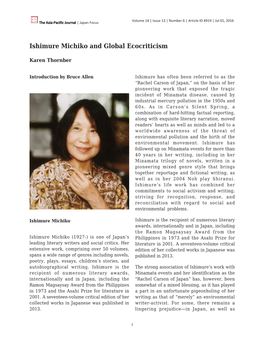 Ishimure Michiko and Global Ecocriticism