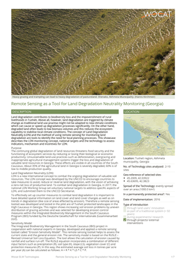 Remote Sensing As a Tool for Land Degradation Neutrality Monitoring (Georgia)