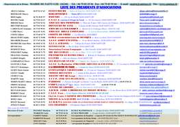 Liste Des Presidents D'associations