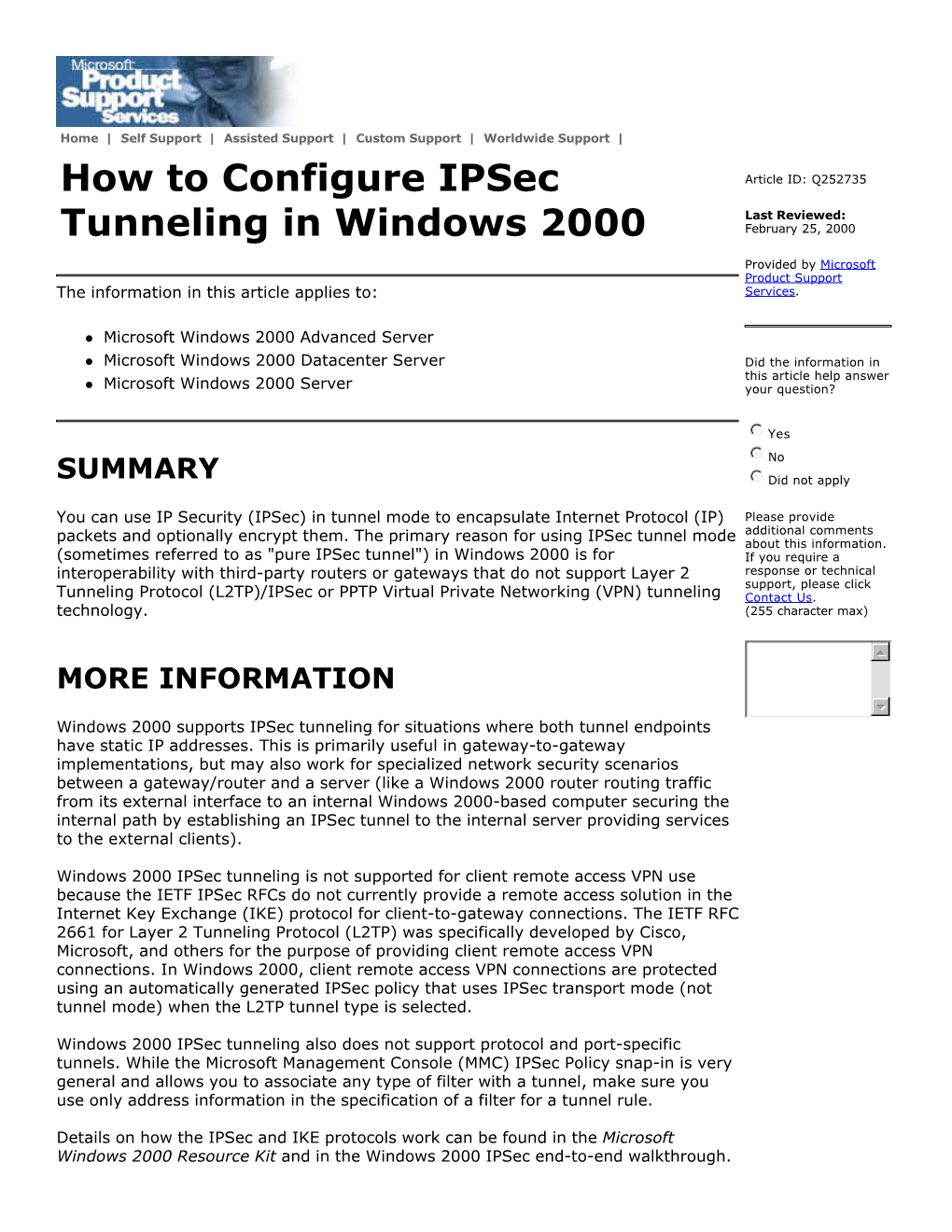 How to Configure Ipsec Tunneling in Windows 2000