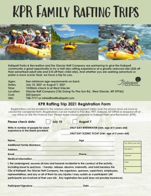 KPR Family Rafting Trips
