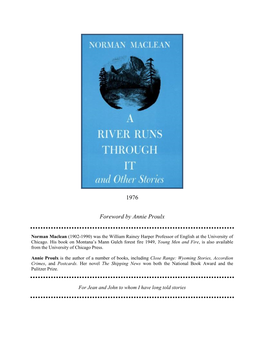 A River Runs Through It and Other Stories Maclean, Norman