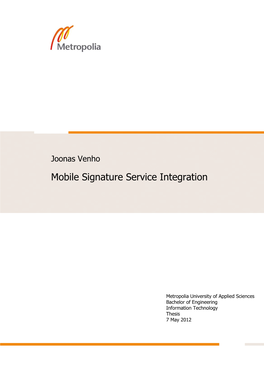 Mobile Signature Service Integration