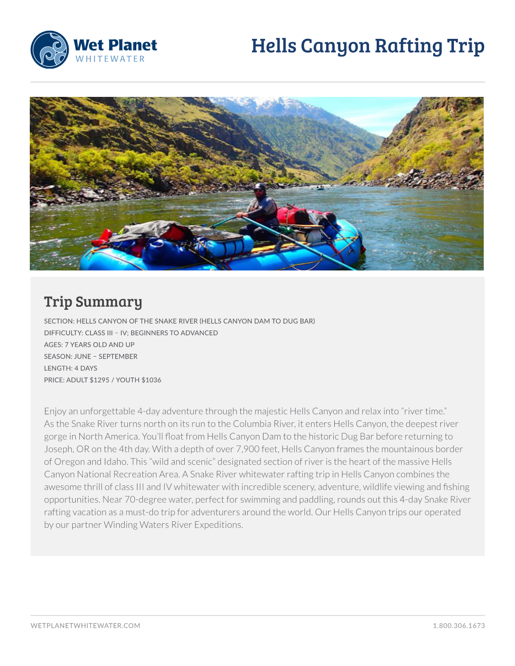 Hells Canyon Rafting Trip