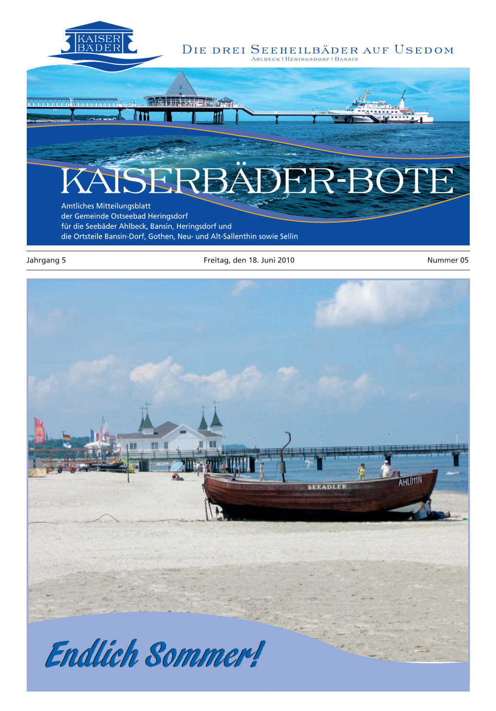 Endlich Sommer! Kaiserbäder-Bote | Amtliche Bekanntmachungen – 2 – Nr