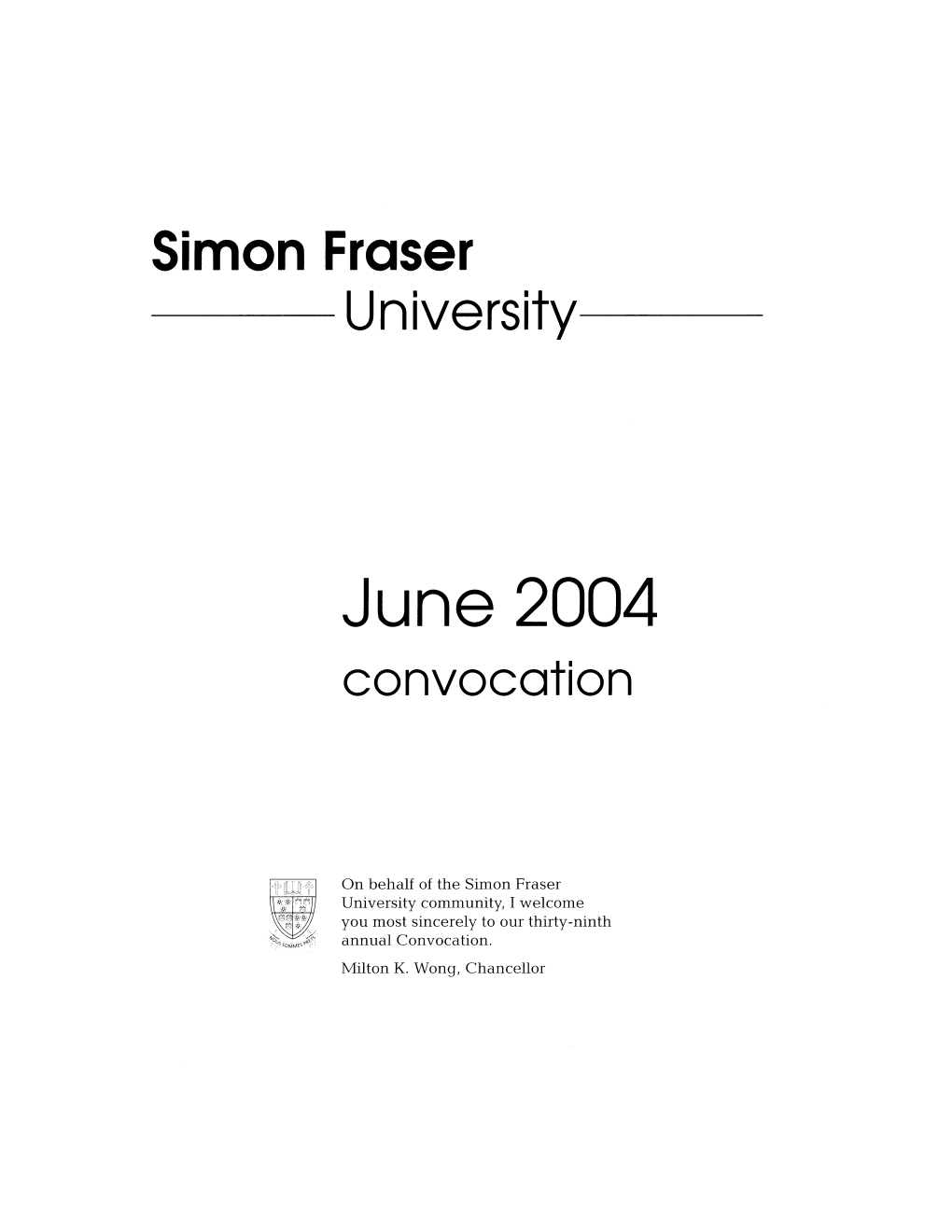 June 2004 Convocation