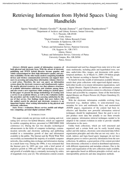 Retrieving Information from Hybrid Spaces Using Handhelds