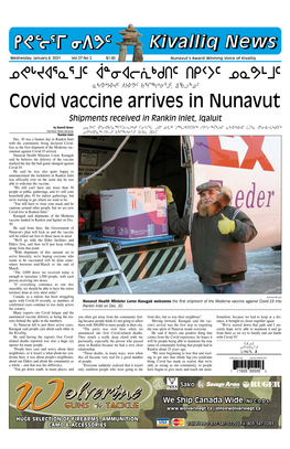Covid Vaccine Arrives in Nunavut